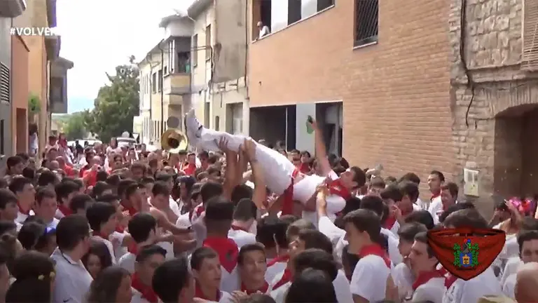 Imagen del vídeo de celebración del 'no Chupinazo' de las 'no fiestas' de Murchante de 2020. YOUTUBE