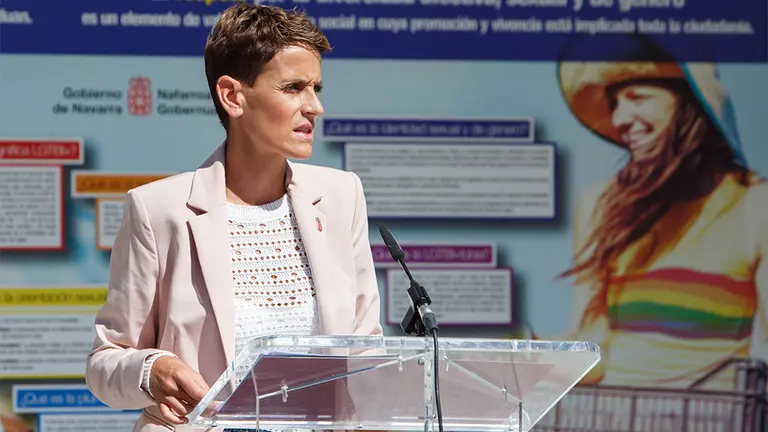 La Presidenta de Navarra, María Chivite, en la presentación del programa
