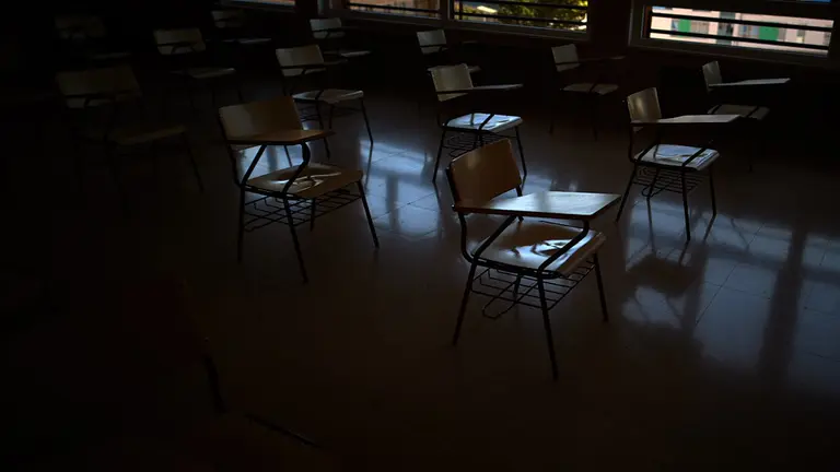 Los colegios de Navarra ultiman los preparativos para la vuelta a las clases con el nuevo protocolo debido a la pandemia de coronavirus. MIGUEL OSÉS