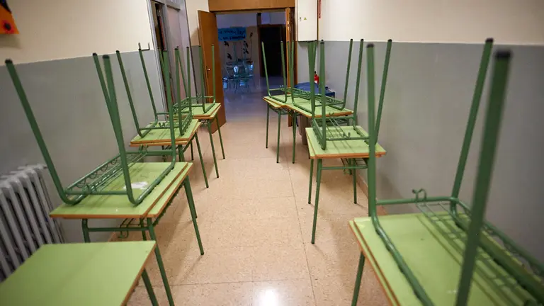 Los colegios de Navarra ultiman los preparativos para la vuelta a las clases con el nuevo protocolo debido a la pandemia de coronavirus. MIGUEL OSÉS