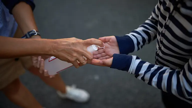 Los alumnos de primaria y secundaria de Navarra vuelven a las clases con las nuevas medidas ante la pandemia de coronavirus. MIGUEL OSÉS