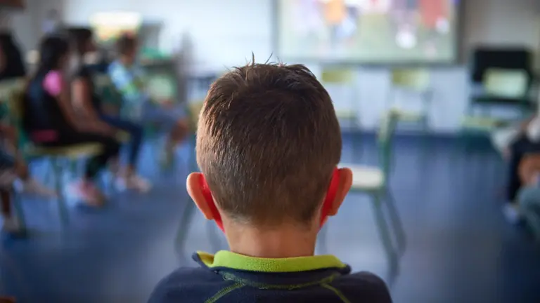 Los alumnos de primaria y secundaria de Navarra vuelven a las clases con las nuevas medidas ante la pandemia de coronavirus. MIGUEL OSÉS