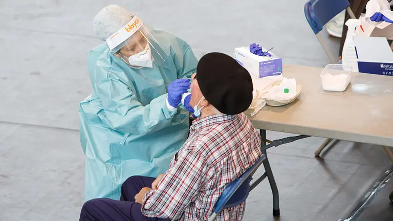 Dispositivo instalado en Leiza para el cribado del coronavirus (2) GOBIERNO DE NAVARRA