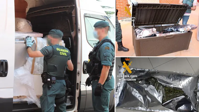Dos detenidos y más de 90 kilos de marihuana interceptada en Imarcoain GUARDIA CIVIL