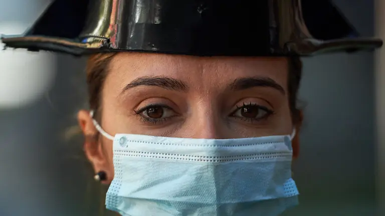 La directora general de la Guardia Civil, María Gámez, visita la Comandancia de Navarra. Mantendrá una reunión con los mandos de la zona, jefe de la comandancia y representantes de todas las escalas. MIGUEL OSÉS