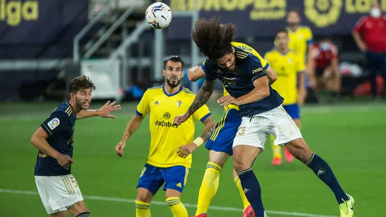 Primer partido de la temporada 20-21 entre Cádiz y Osasuna disputado en el estadio Ramón de Carranza con victoria para el equipo rojillo. Joaquin Corchero / AFP7