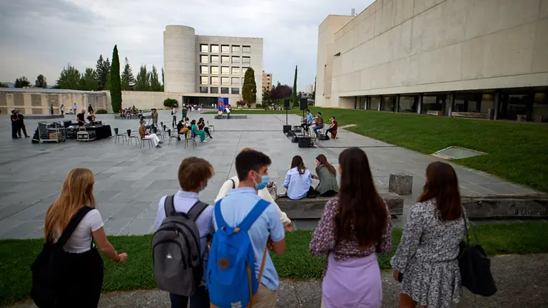 Presentación del concierto de Colectivo Panamera, que inaugurará la nueva temporada de Artes Escénicas y Música del Museo Universidad de Navarra. MIGUEL OSÉS
