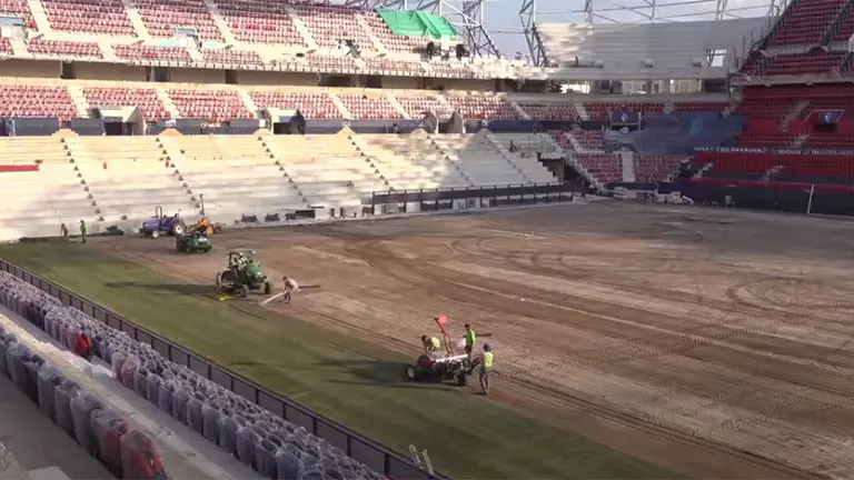 Así están las obras de remodelación del interior de El Sadar. CA Osasuna.