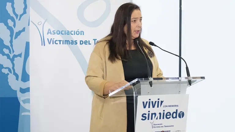 La presidenta de la AVT, Maite Araluce. EP