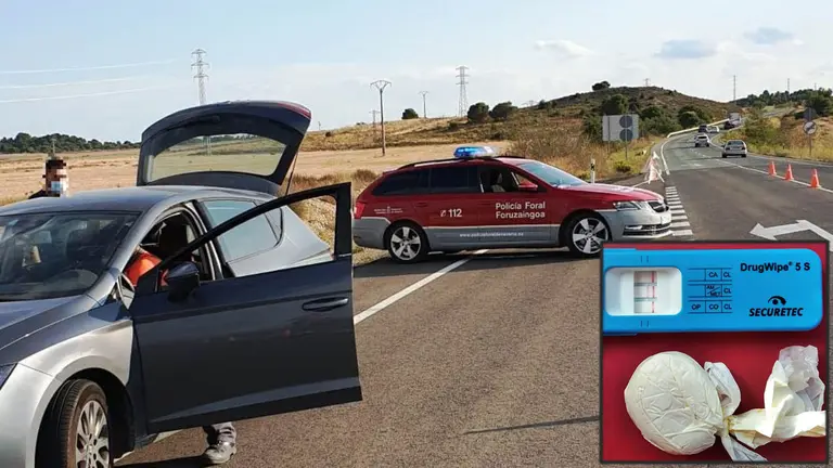 Control en la N-121 a la altura de Caparroso en el que se han detectados tres positivos por drogas en conductores POLICÍA FORAL