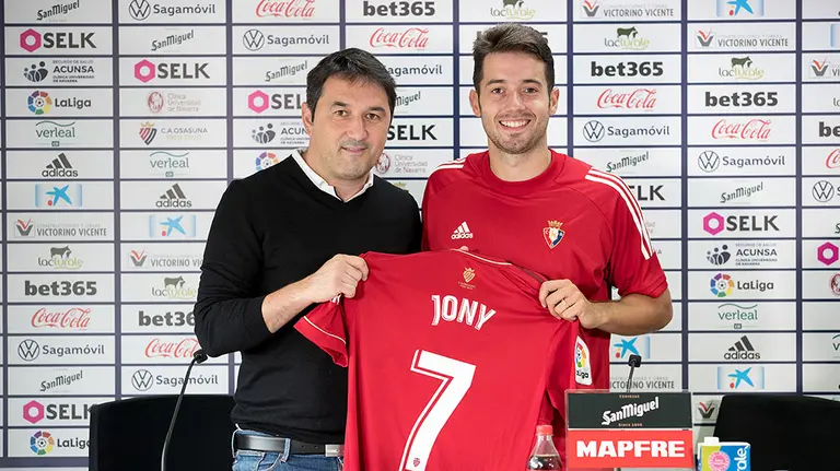 Braulio Vázquez junto a Jony Rodríguez en Tajonar. CA Osasuna.