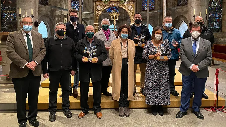 Algunos de los asistentes al homenaje de las personas mayores fallecidas en residencias navarras. CEDIDAS