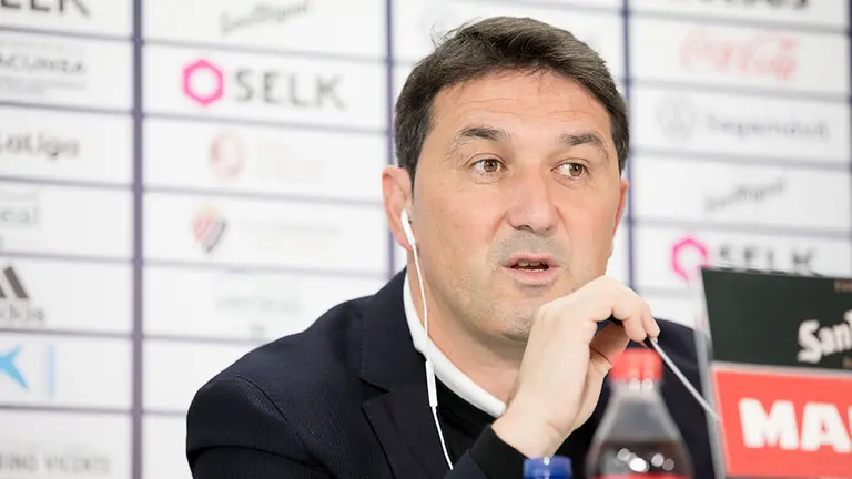 Braulio Vázquez en rueda de prensa en Tajonar. CA Osasuna.