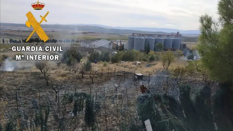 Incendio de monte bajo en Los Arcos. GUARDIA CIVIL