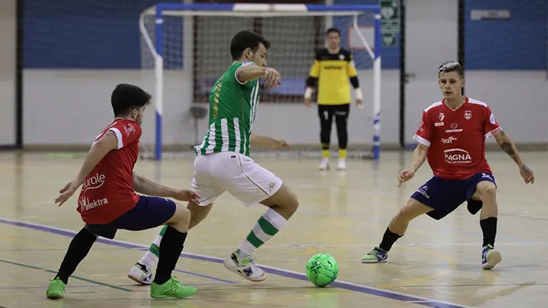Partido entre el Real Betis Futsal y Osasuna Xota en Sevilla. Lnfs.
