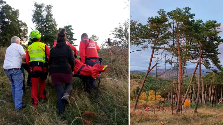 Herido grave un cazador tras caerse desde una palomera en Urdaniz BOMBEROS DE NAVARRA
