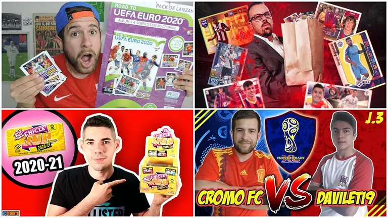 Algunos de los &#39;youtubers&#39; de los cromos de fútbol que triunfan en la red: Cromo FC, Papadry o Football Cards Pedrito.