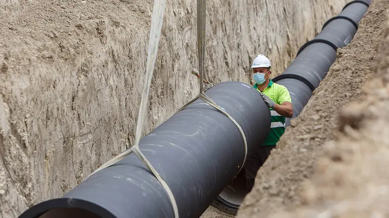 Obras del Canal de Navarra a su paso por Peralta. GOBIERNO DE NAVARRA