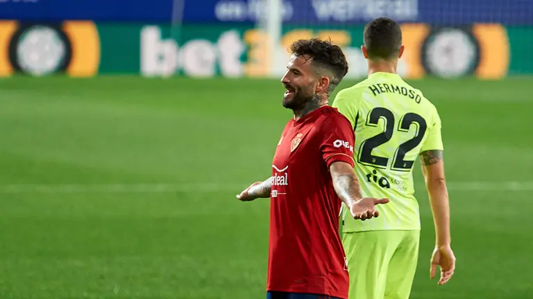 Partido entre Osasuna y Atletico de Madrid correspondiente a la jornada 8 jugado en el estadio de El Sadar de Pamplona. MIGUEL OSÉS