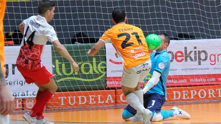 Partido de fútbol sala entre el Ribera Navarra y El Pozo Murcia. Rfef Futsal.