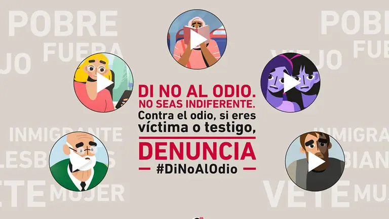 Imagen de la campaña &#39;Di no al odio&#39; impulsada por la Policía Nacional. DI NO AL ODIO
