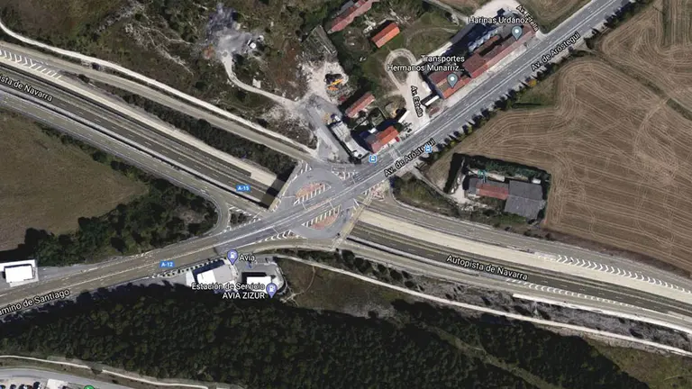 El nudo entre la A-12 y la A-15 en Zizur Mayor. ARCHIVO