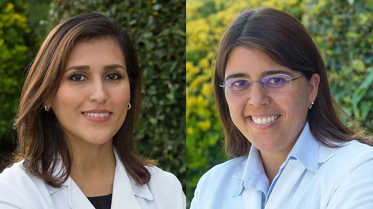 Liz Ruiz-Estigarribia, primera autora de la publicación, y Maira Bes, catedrática.