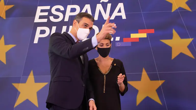 Pedro Sánchez visita Navarra para reunirse con María Chivite y su gobierno y presentar los fondos europeos ante la crisis de la Covid. GOBIERNO DE NAVARRA (3)