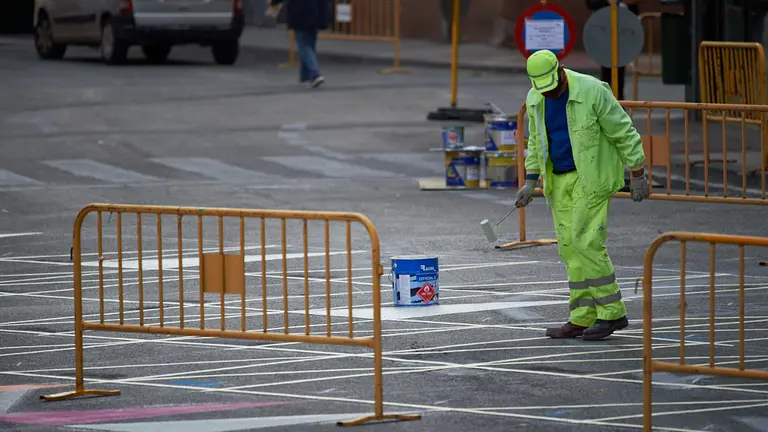 Actuaciones de peatonalizacion, reurbanización y reorganización del tráfico se llevan a cabo en el barrio de la Milagrosa. MIGUEL OSÉS