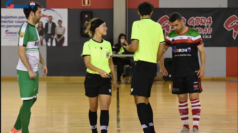 La navarra Leticia Romero el día de su debut en Segunda B. Cedida.