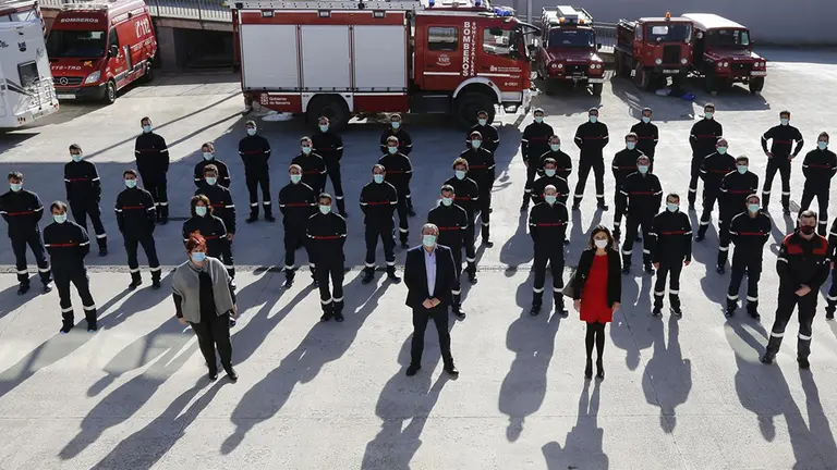 Participantes en el curso de ingreso básico de bomberos. GOBIERNO DE NAVARRA