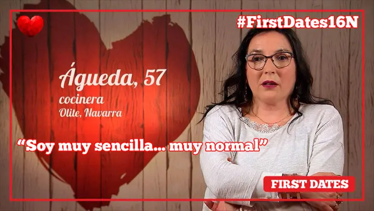 La navarra Águeda Ruiz, en su participación de 'First Dates'.