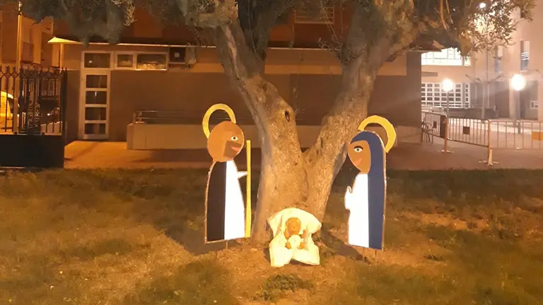 Nacimiento instalado en la residencia de ancianos de Castejón y que ha sido retirado. CEDIDA