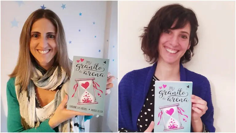 Garbiñe Las Heras Gorriz (izquierda) y María Allua Taberna, escritoras de 'Mi granito de arena'.