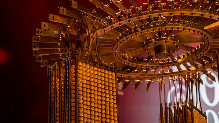 Madrid (Spain), 21/12/2020.- A handout photo made available by SELAE shows workers putting the finishing touches during preparations on the eve of the traditional Spanish Christmas Lottery 'El Gordo' (The Fat One) at the Royal Theater in Madrid, Spain, 21 December 2020. The traditional Spanish Christmas Lottery 'El Gordo' (The Fat One) will share out a total of 2.408 million euro this year. (España) EFE/EPA/SELAE / HANDOUT HANDOUT EDITORIAL USE ONLY/NO SALES
