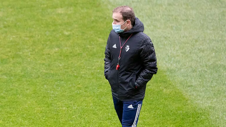 Jagoba Arrasate en un entrenamiento en El Sadar. CA Osasuna.