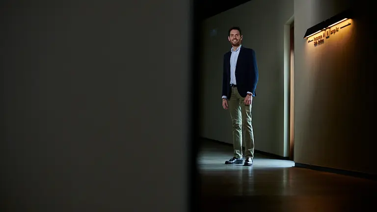 Sergio Sayas, diputado y candidato a la presidencia de UPN, posa para un retrato el pasado 29 de febrero. PABLO LASAOSA