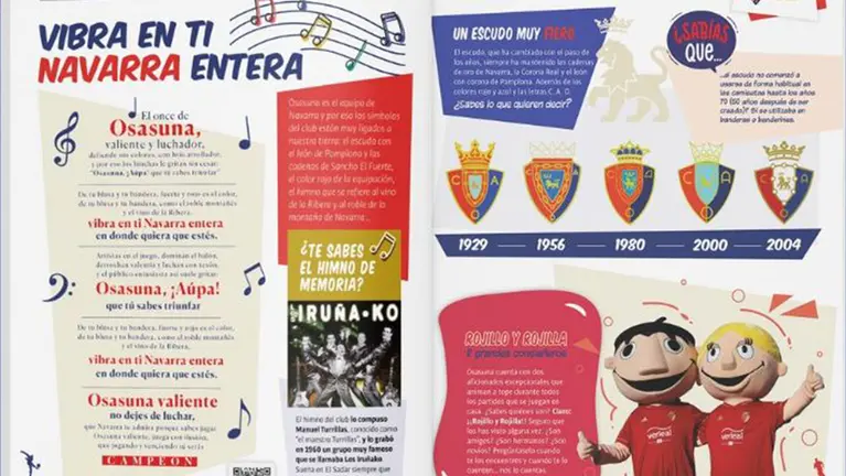 Imagen de una de las páginas del nuevo libro sobre el club rojillo. CA Osasuna.