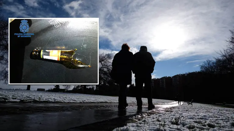 Pamplona se levanta cubierta de nieve en el segundo día del 2021. MIGUEL OSÉS