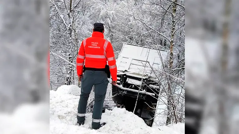 Un conductor se sale de la vía en Gorriti (A15). TWITTER