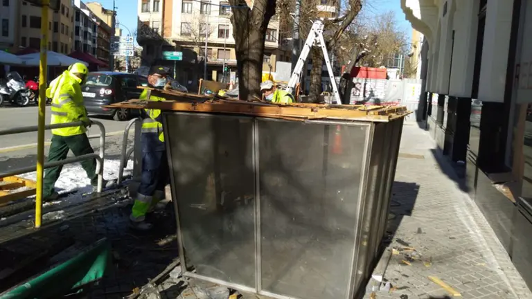 Quisco de la avenida de San Ignacio de Pamplona que ha sido retirado AYUNTAMIENTO DE PAMPLONA(2)