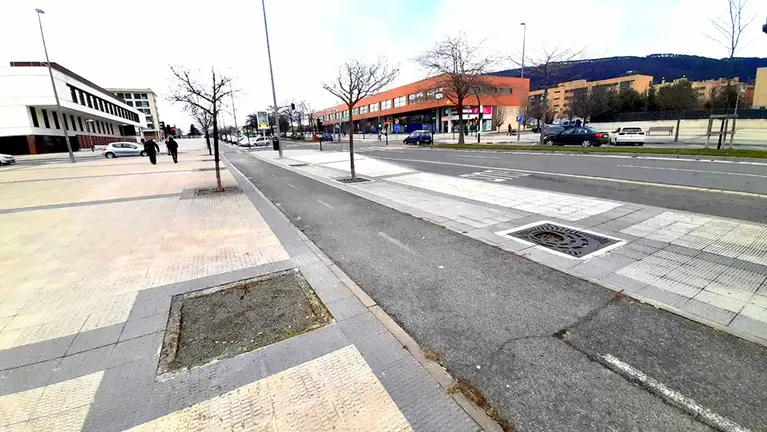 Varios alcorques vacíos en el barrio de Buztintxuri. PSN