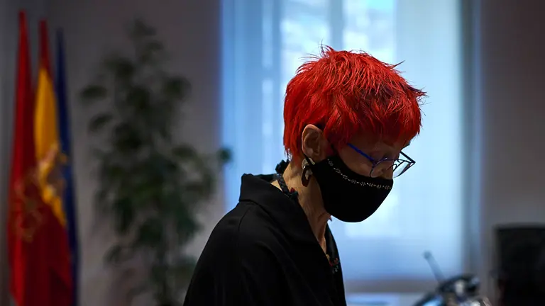 La consejera de Salud, Santos Indurain, comparece en la comisión permanente del Parlamento. PABLO LASAOSA