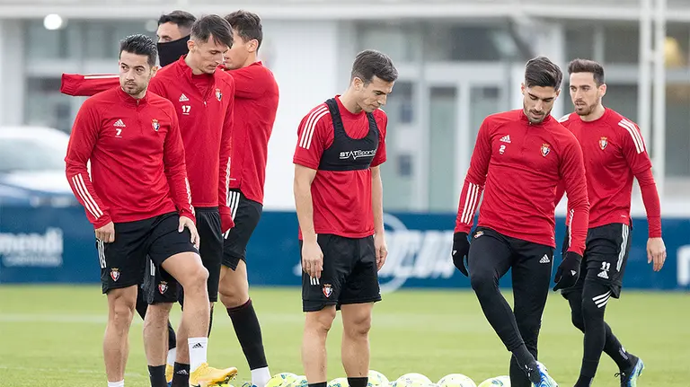 Entrenamiento de los jugadores rojillos en Tajonar. CA Osasuna.