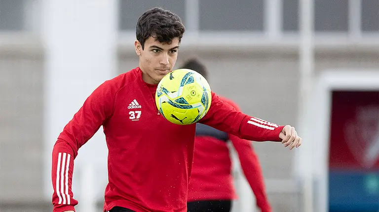 Manu Sánchez en las instalaciones de Tajonar. CA Osasuna.