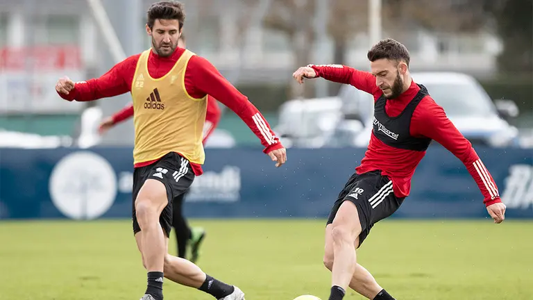 Raúl Navas y Roberto Torres en Tajonar. CA Osasuna.
