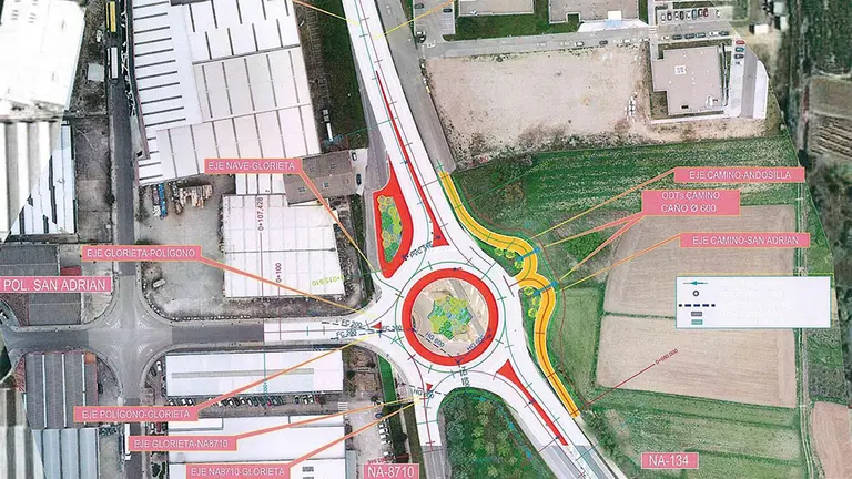Proyecto de la rotonda en la NA-134 en San Adrián. GOBIERNO DE NAVARRA