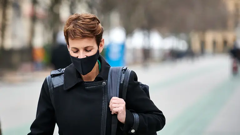 María Chivite, presidenta del Gobierno de Navarra, en Pamplona. PABLO LASAOSA