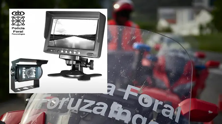 Cámara de visión trasera de una cosechadora robada por 'apero man'. POLICÍA FORAL