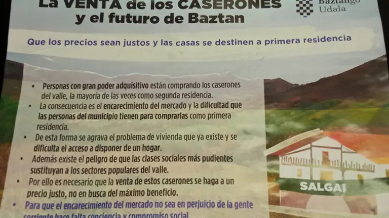 Folleto sobre caseríos distrubuidos por el Ayuntamiento de Baztán. CEDIDA